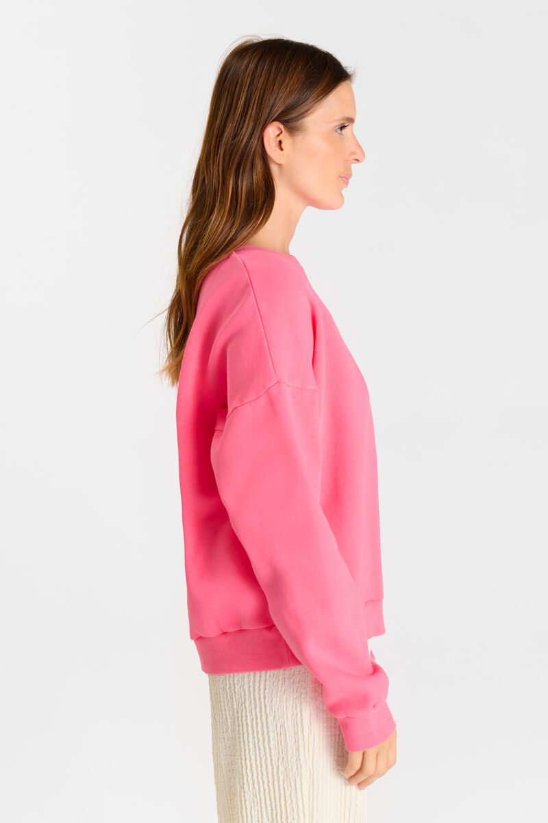 picture of Le Temp Des Cerises Piraya Sweatshirt - Pink Fluor - Number Two - womens - fashion - clothing - 3