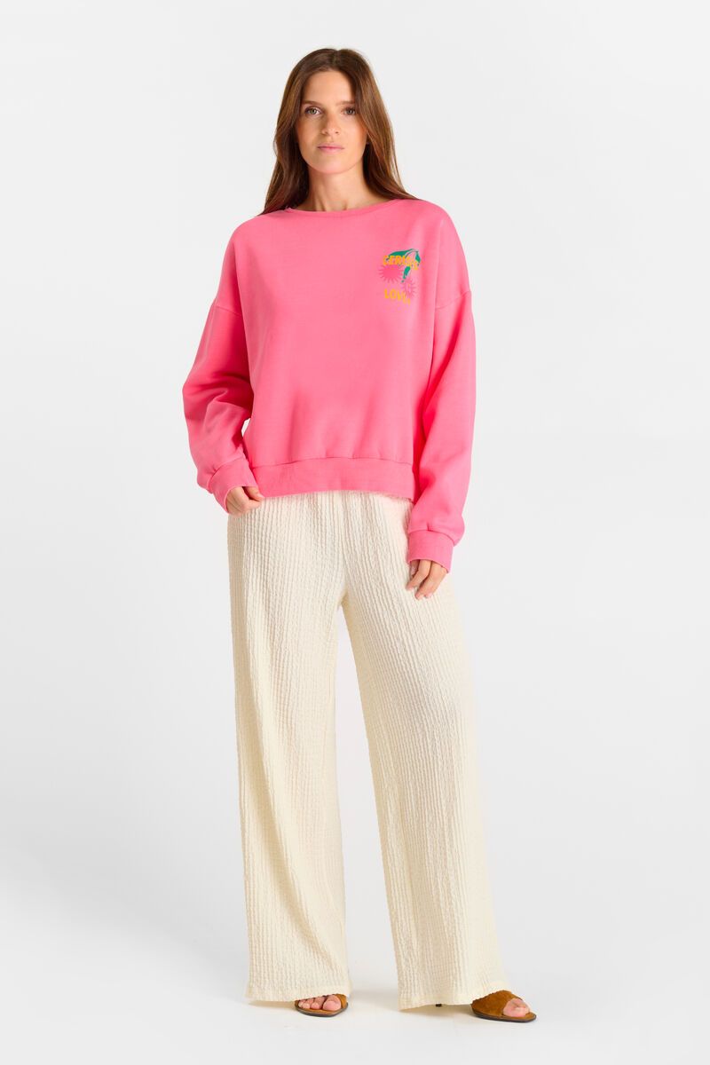 picture of Le Temp Des Cerises Piraya Sweatshirt - Pink Fluor - Number Two - womens - fashion - clothing - 6