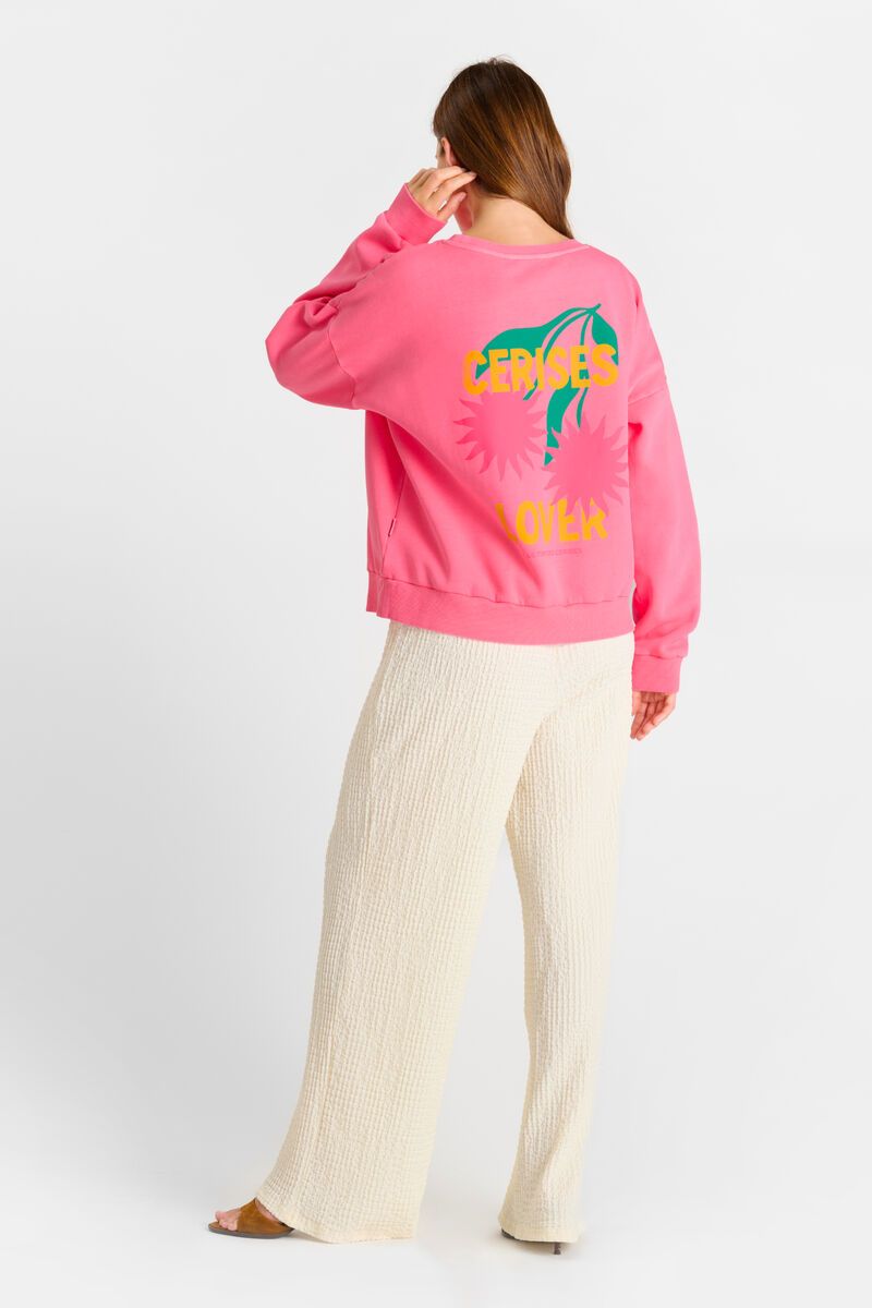 picture of Le Temp Des Cerises Piraya Sweatshirt - Pink Fluor - Number Two - womens - fashion - clothing - 7