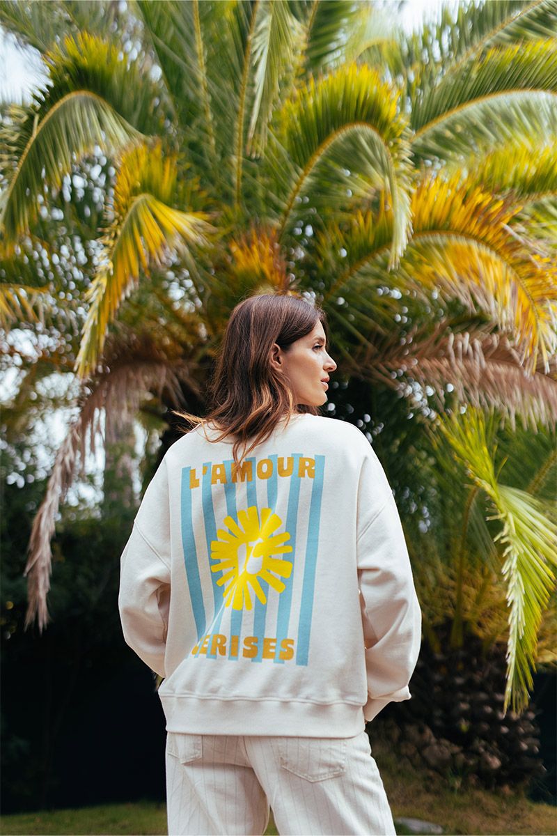 picture of Le Temp Des Cerises Suna Sweatshirt - Cream - Number Two - womens - fashion - clothing - Le Temp Des Cerises 8