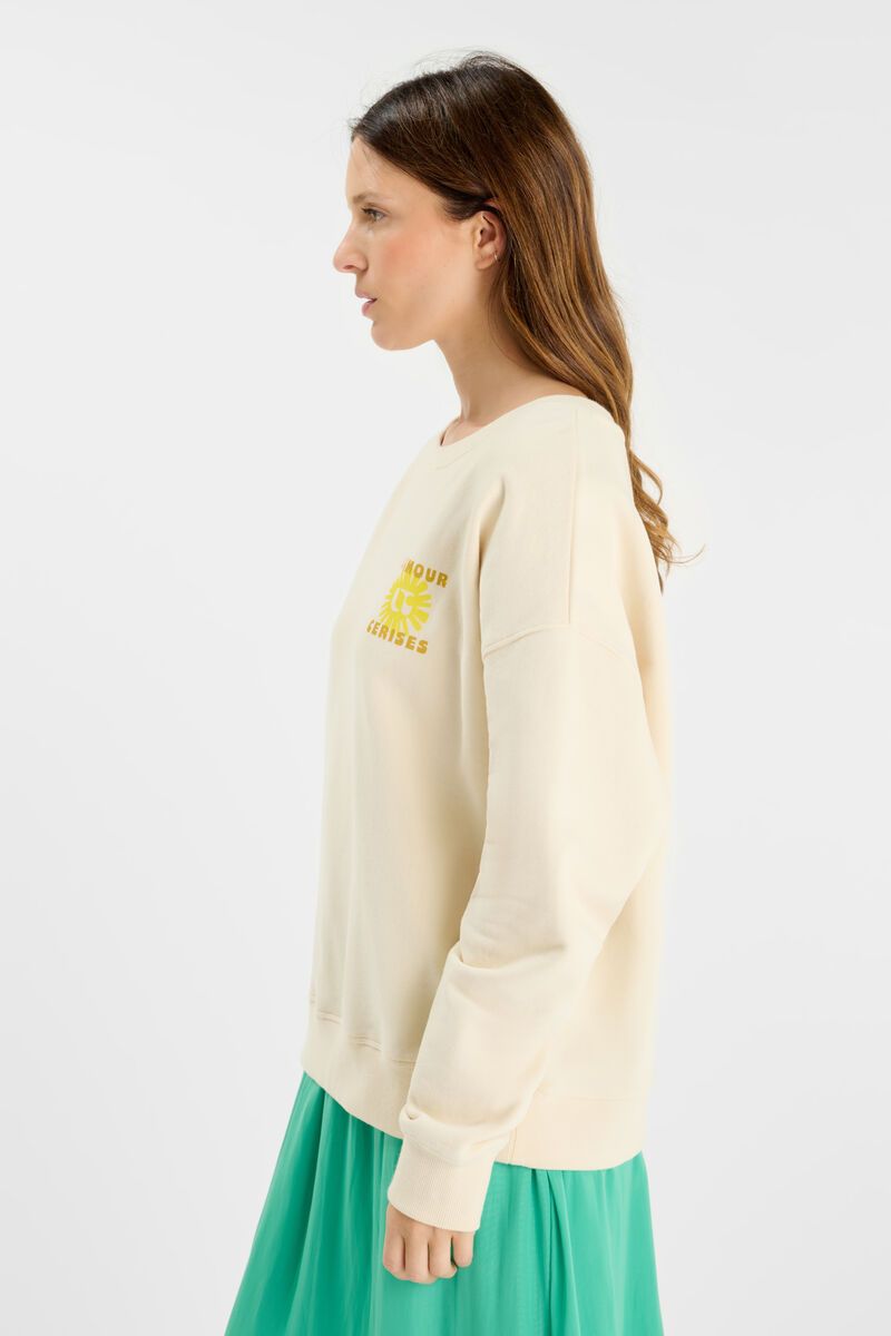 picture of Le Temp Des Cerises Suna Sweatshirt - Cream - Number Two - womens - fashion - clothing - Le Temp Des Cerises 6