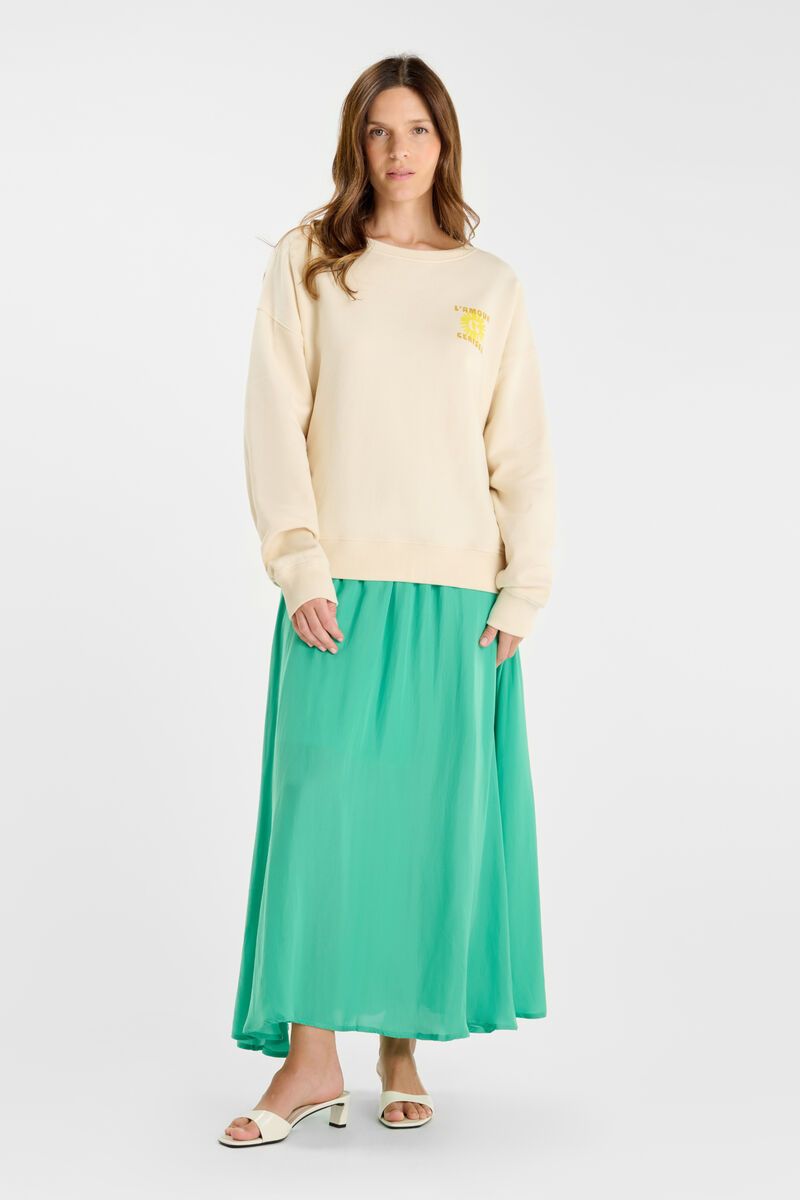 picture of Le Temp Des Cerises Suna Sweatshirt - Cream - Number Two - womens - fashion - clothing - Le Temp Des Cerises 4