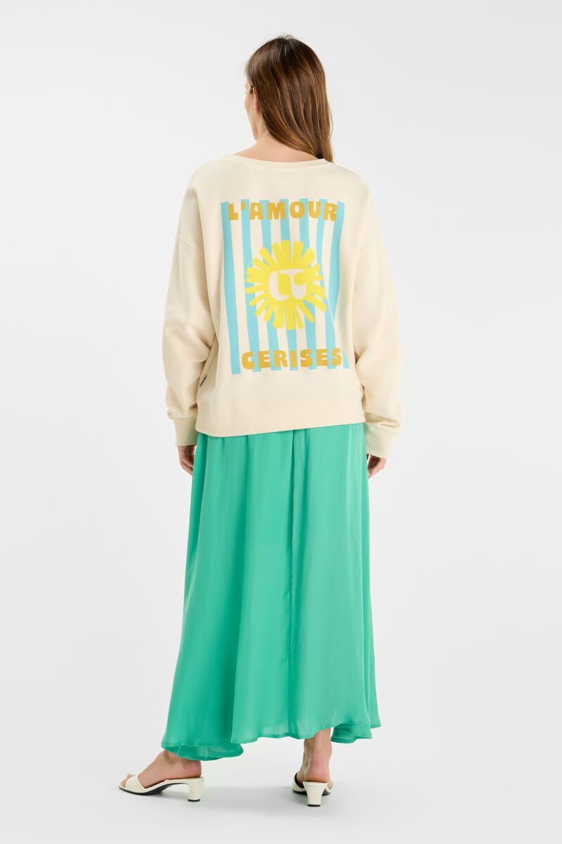 picture of Le Temp Des Cerises Suna Sweatshirt - Cream - Number Two - womens - fashion - clothing - Le Temp Des Cerises 3
