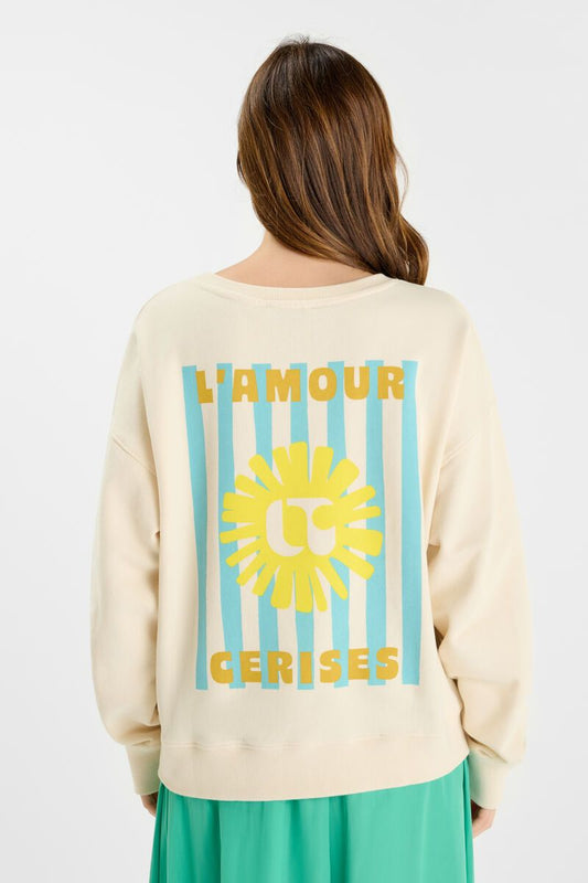picture of Le Temp Des Cerises Suna Sweatshirt - Cream - Number Two - womens - fashion - clothing - Le Temp Des Cerises 1