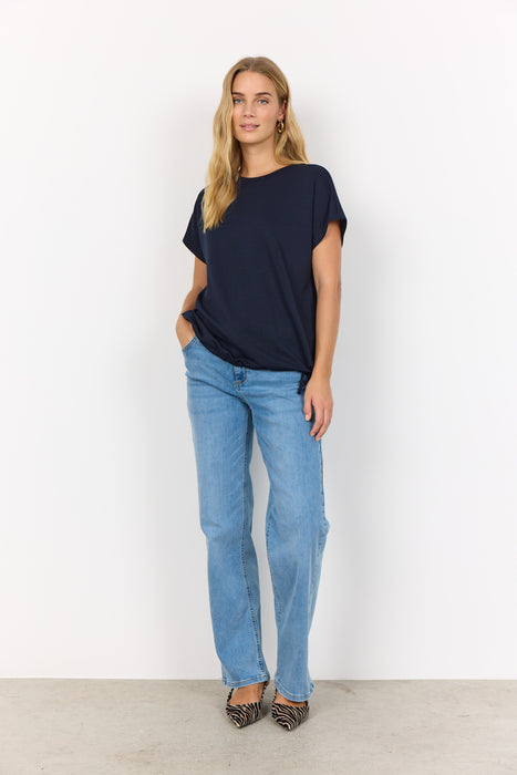 SoyaConcept BANU 169 Short Sleeve Sweatshirt Navy