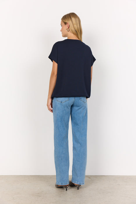 SoyaConcept BANU 169 Short Sleeve Sweatshirt Navy