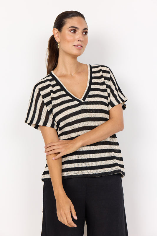 SoyaConcept ROSENNA 2 Knit Top Black Stripe