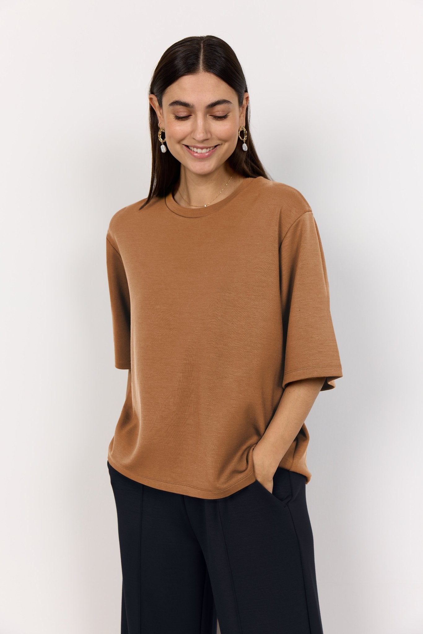 picture of SoyaConcept BANU 231 Short Sleeve Sweatshirt - Toffee - Number Two - womens - fashion - clothing - SoyaConcept 1