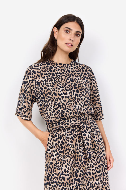 SoyaConcept OPHIA 6 T-Shirt Sand Leopard