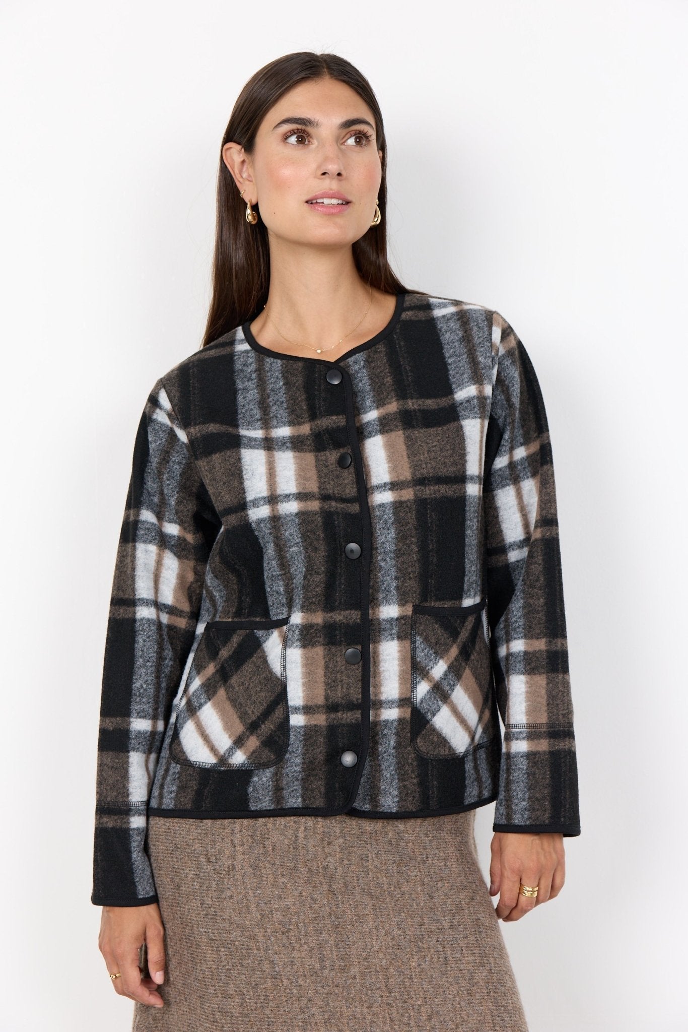picture of SoyaConcept VOCAL 1 Jacket - Black/Brown Check - Number Two - womens - fashion - clothing - SoyaConcept 1