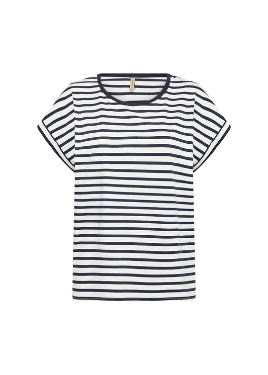 picture of SoyaConcept RINA Stripe 18 T-Shirt - White/Navy - Number Two - womens - fashion - clothing - SoyaConcept 1