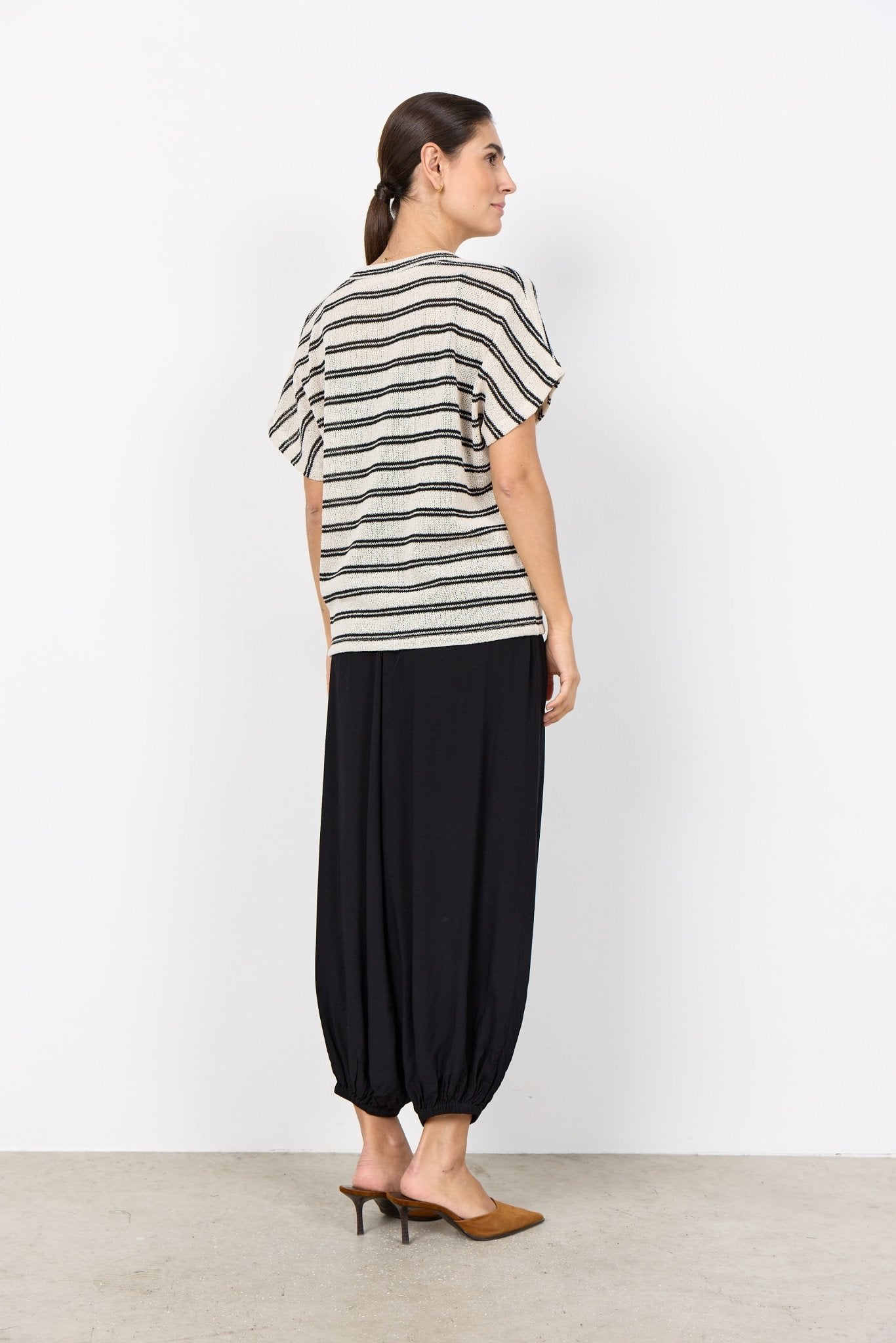 picture of SoyaConcept Frey 1 Sleeveless Tank Knit - Off White/Black Stripe - Number Two - womens - fashion - clothing - SoyaConcept 3