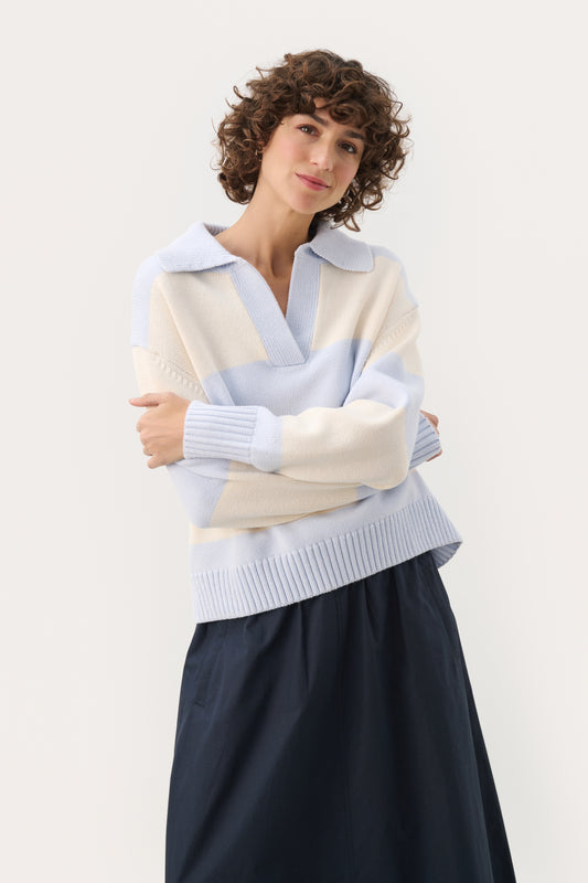 Part Two ElindaPW Knitted Sweater Heather Bold Stripe