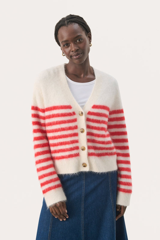 Part Two PakizePW Cardigan Mars Red Stripe