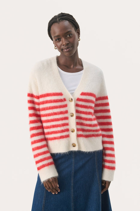 Part Two PakizePW Cardigan Mars Red Stripe