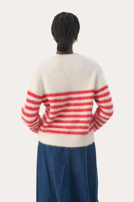 Part Two PakizePW Cardigan Mars Red Stripe
