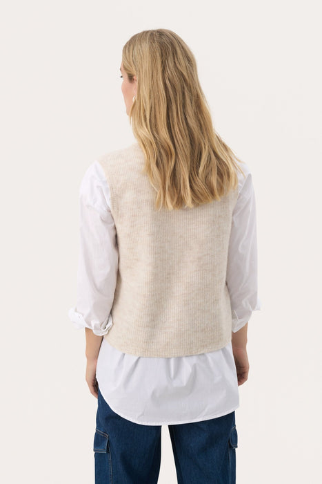 Part Two PimiraPW Waistcoat Birch Melange