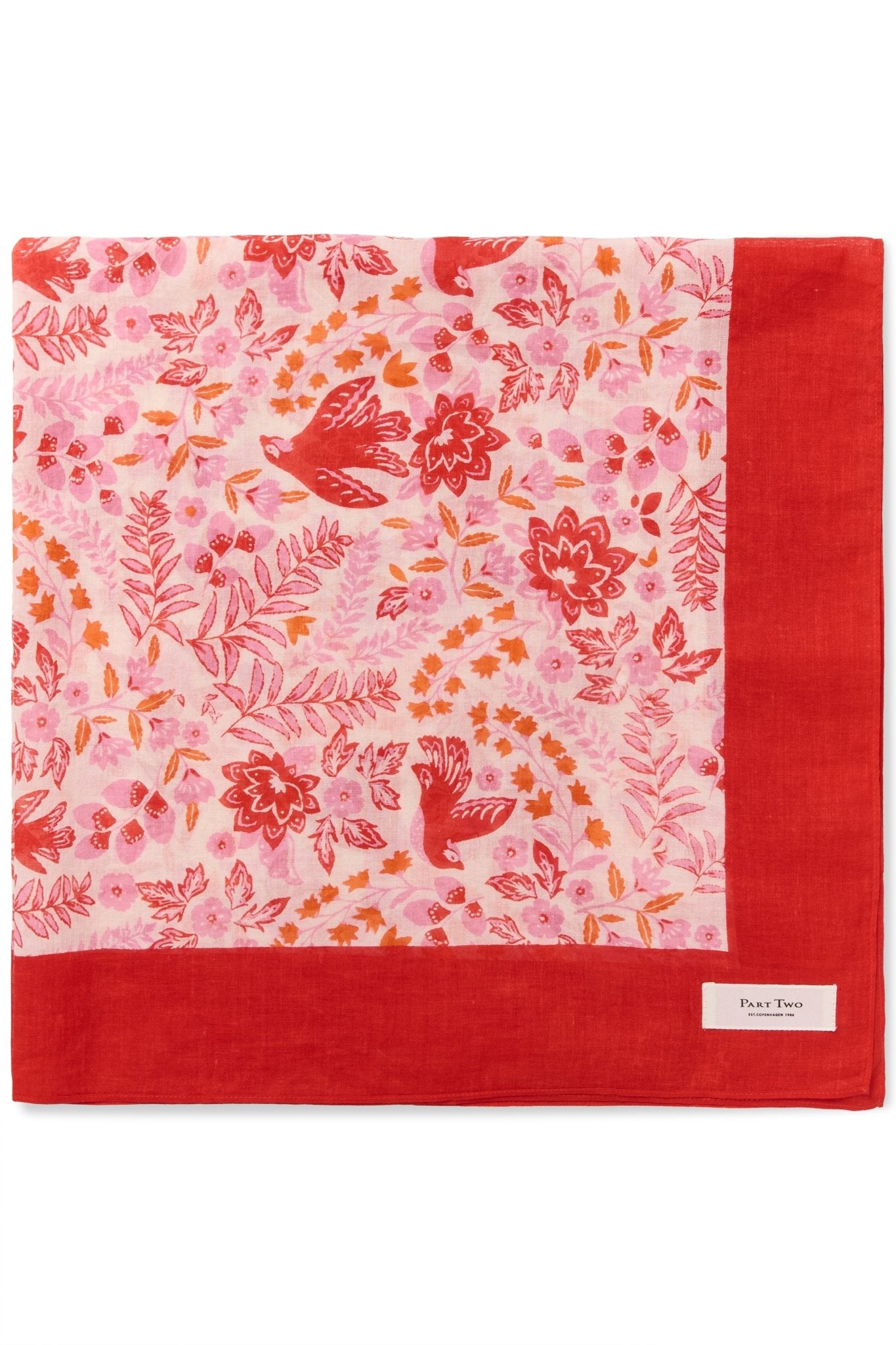 picture of Part Two Phi Scarf Red Bird Floral - Number Two - womens - fashion - accessories - Part Two 3