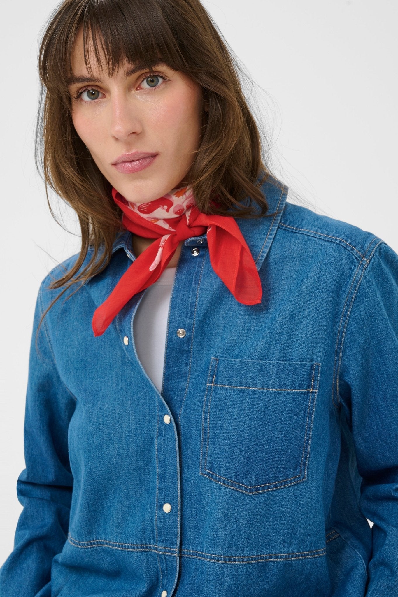 picture of Part Two Phi Scarf Red Bird Floral - Number Two - womens - fashion - accessories - Part Two 4
