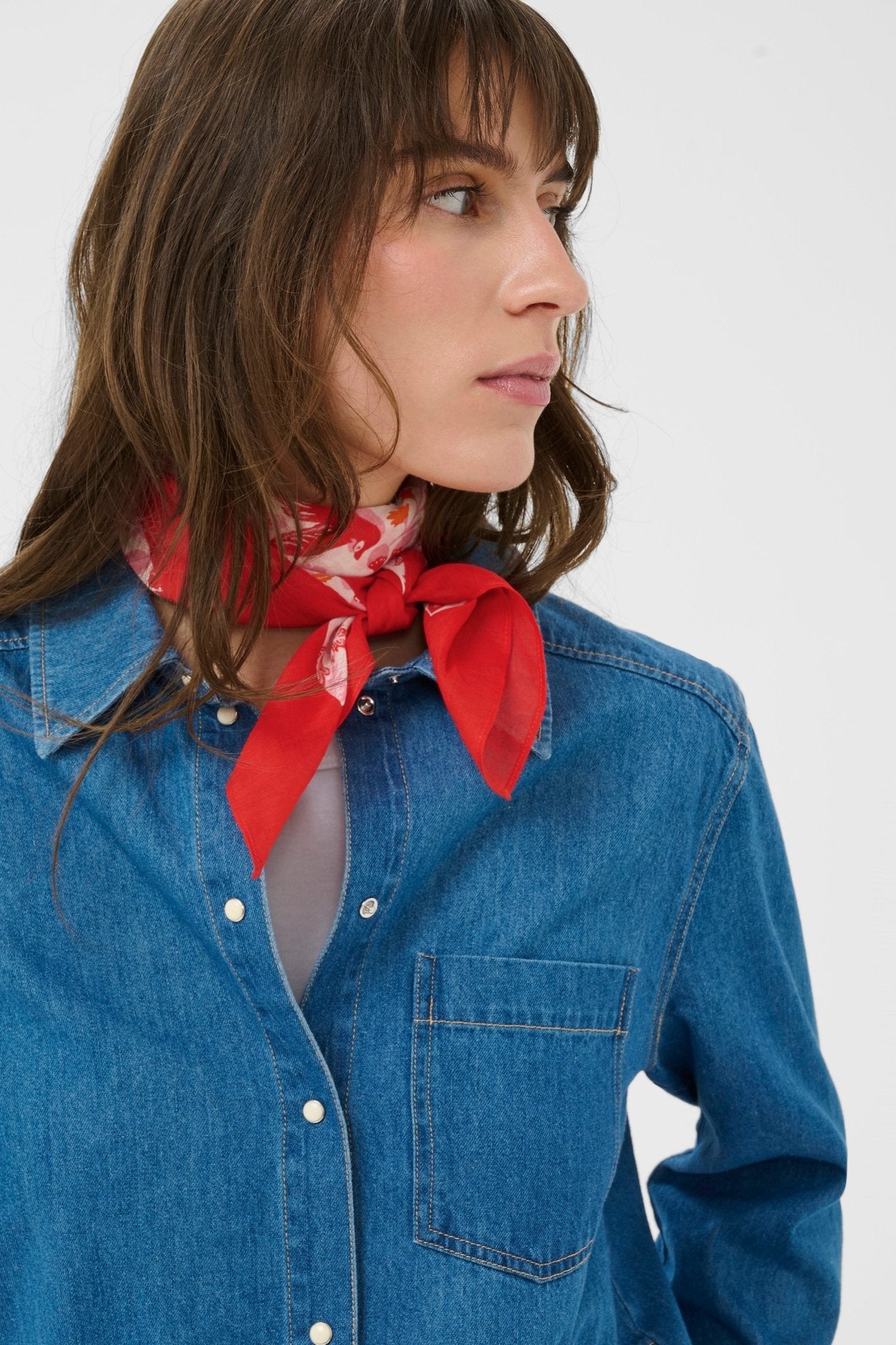 picture of Part Two Phi Scarf Red Bird Floral - Number Two - womens - fashion - accessories - Part Two 2