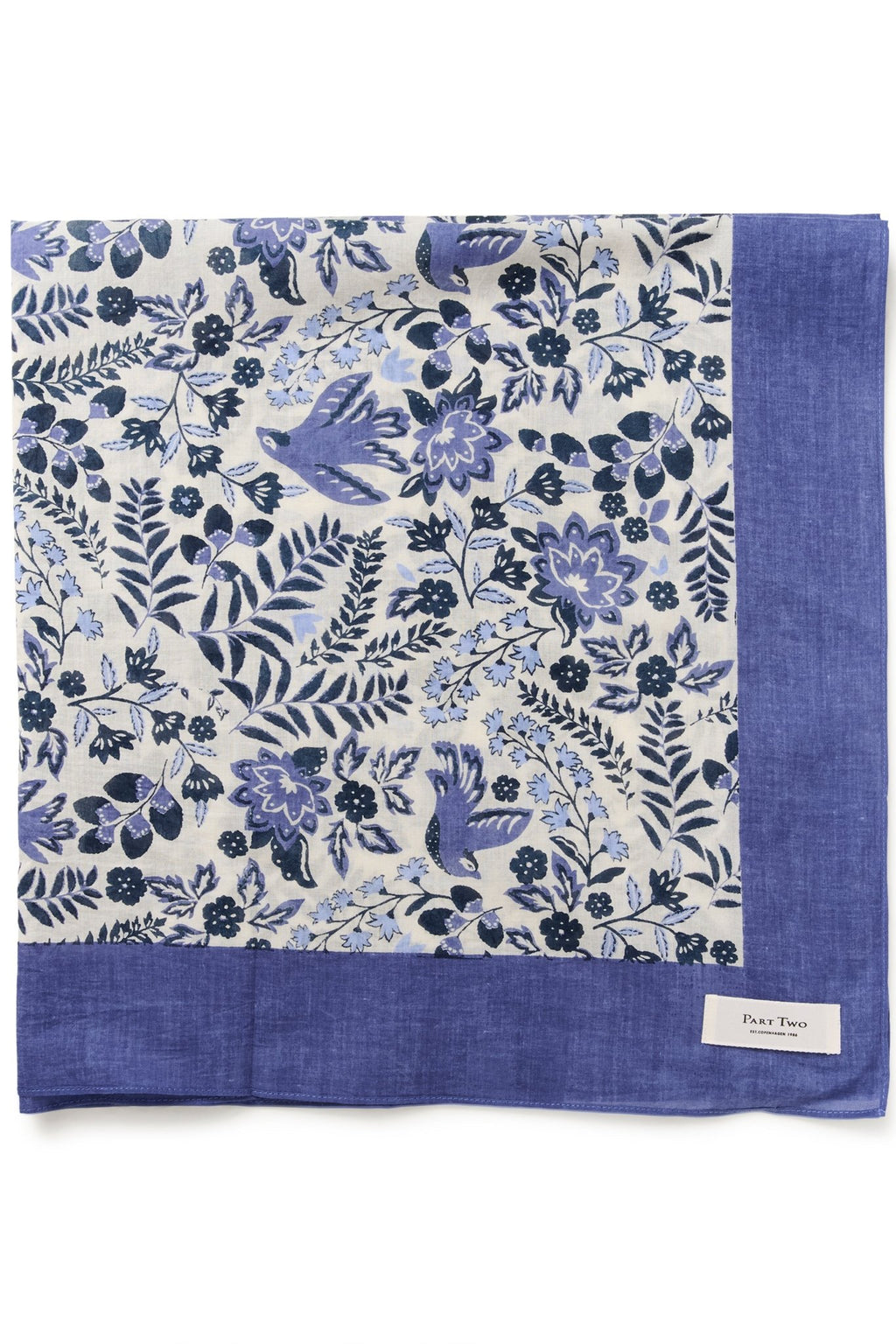 picture of Part Two Phi Scarf Floral Bird - Navy - Number Two - womens - fashion - accessories - Part Two 5