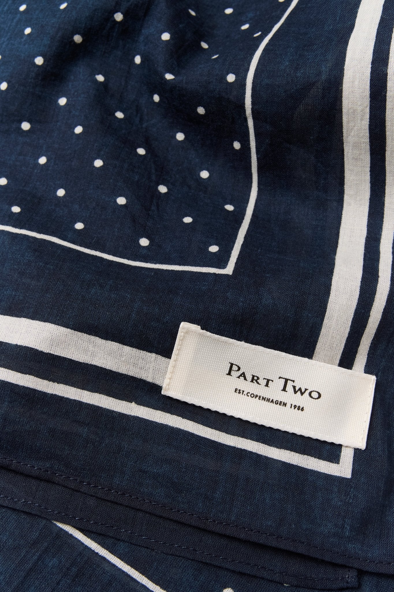 picture of Part Two Phi Dotty Scarf - Navy - Number Two - womens - fashion - accessories - Part Two 3