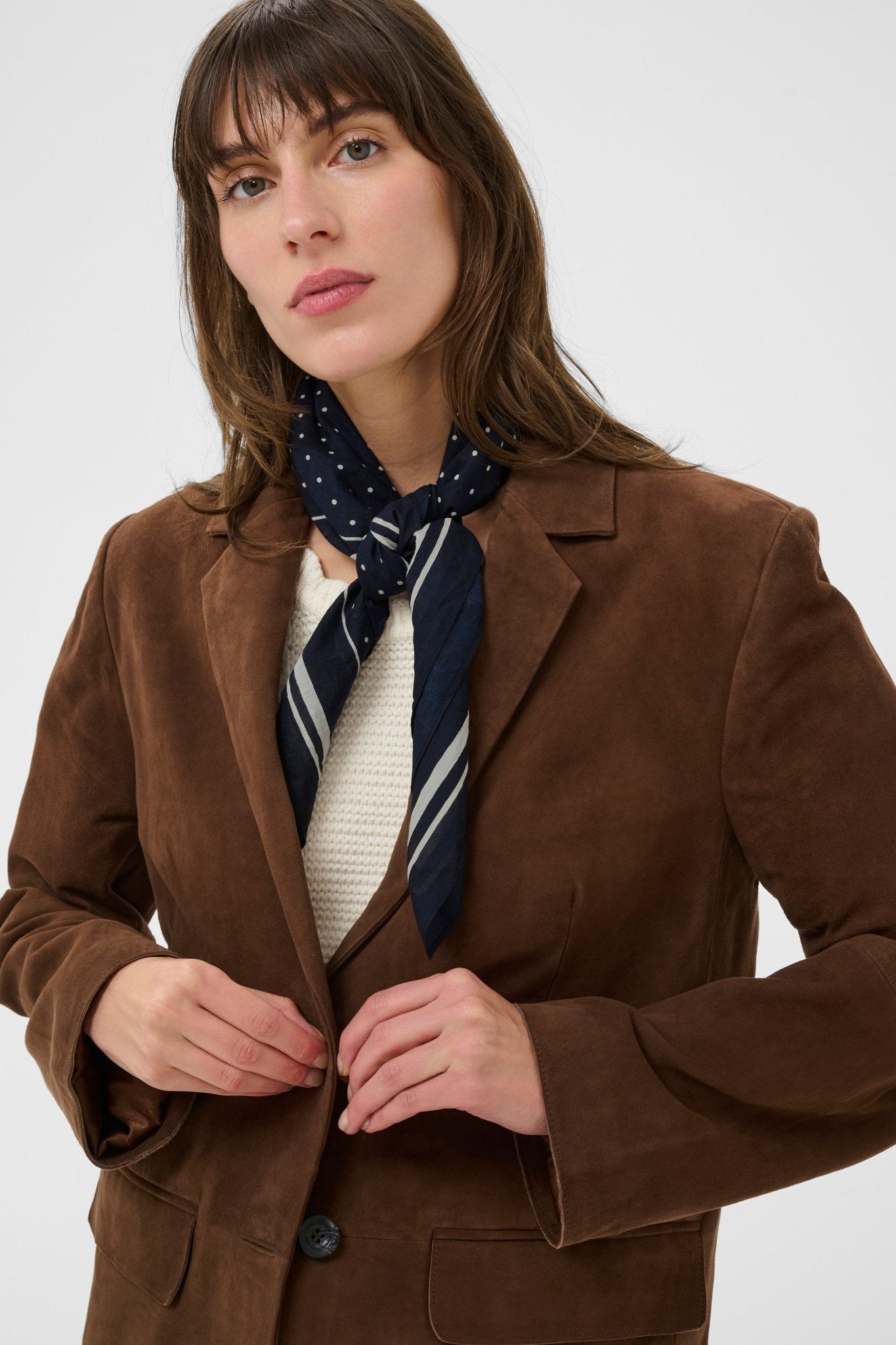 picture of Part Two Phi Dotty Scarf - Navy - Number Two - womens - fashion - accessories - Part Two 2