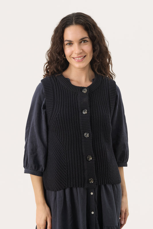 Part Two NoemiePW waistcoat dark navy