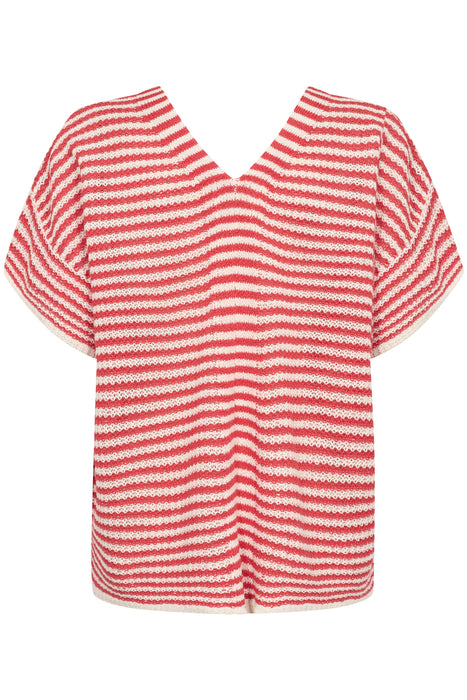 Part Two NailahPW Linen Pullover Bittersweet Red Stripe