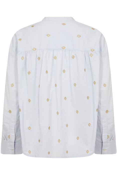 Part Two NatalePW Blouse Heather with Gold Embroidery