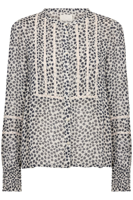Part Two NesmaPW Shirt Navy Mini Grid Flower