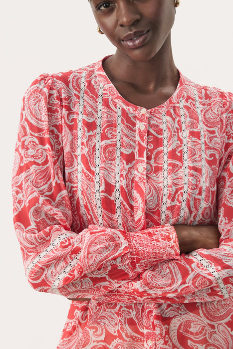Part Two NesmaPW Shirt Bittersweet Paisley Red