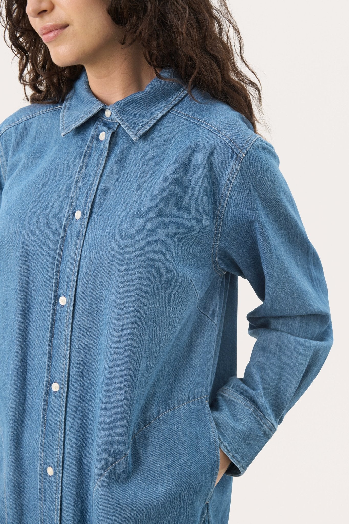 picture of Part Two NuriaPW Dress Whiteish Blue Denim - Number Two - womens - fashion - clothing - Part Two 5