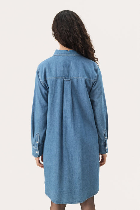 Part Two NuriaPW Dress Whiteish Blue Denim