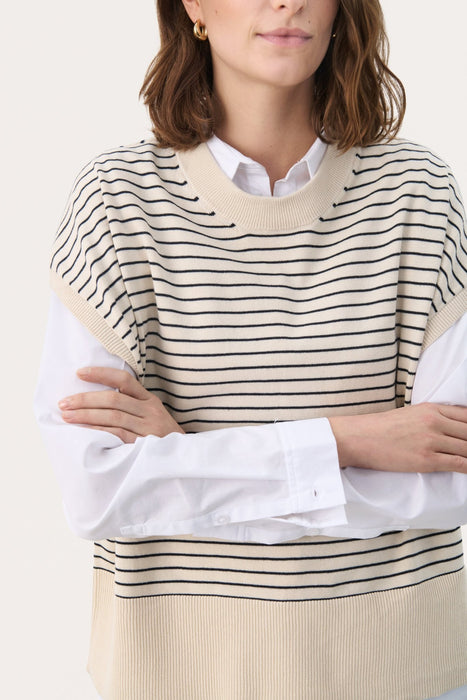 Part Two NatayaPW Slipover Whitecap Grey Stripe