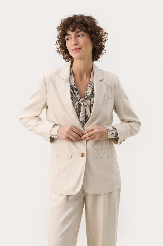 Part Two NyanPW Linen blazer French Oak