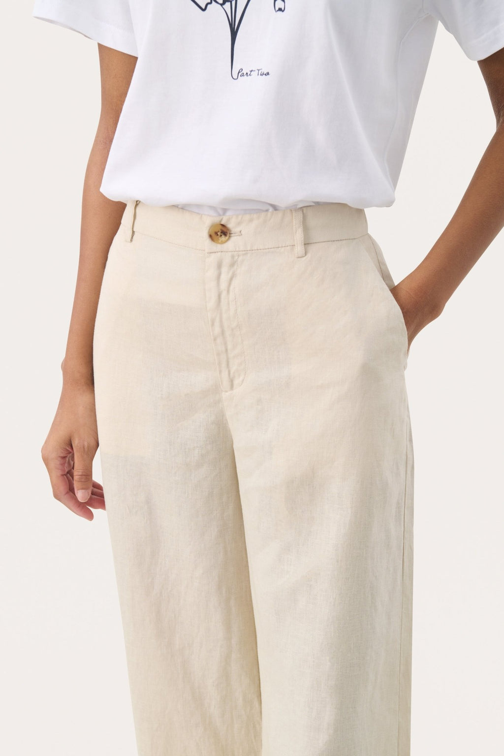 picture of Part Two NinnesPW Linen Trouser French Oak - Number Two - womens - fashion - clothing - Part Two 3