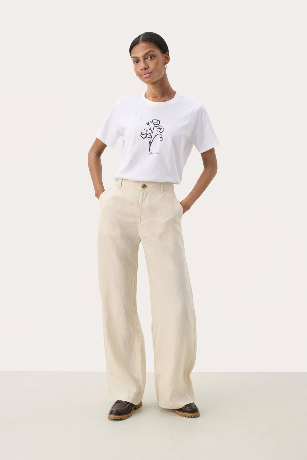 picture of Part Two NinnesPW Linen Trouser French Oak - Number Two - womens - fashion - clothing - Part Two 2