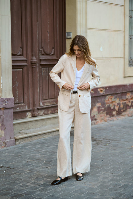 Part Two NinnesPW Linen Trouser French Oak