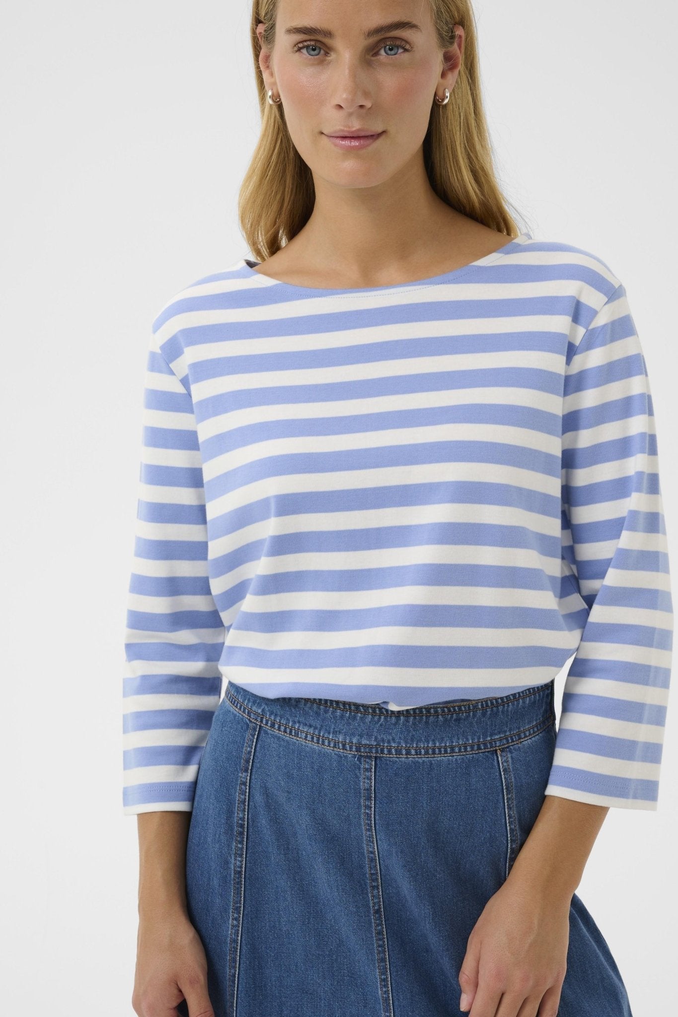picture of Part Two Nela T-Shirt - Hydrangea Stripe - Number Two - womens - fashion - clothing - Part Two 1