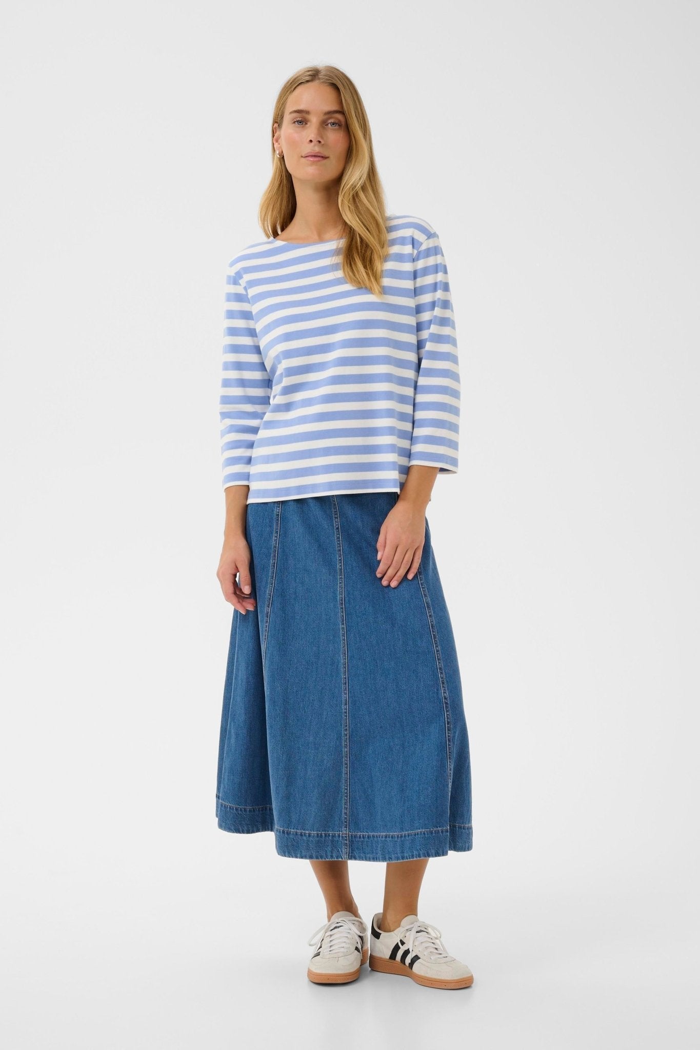 picture of Part Two Nela T-Shirt - Hydrangea Stripe - Number Two - womens - fashion - clothing - Part Two 3