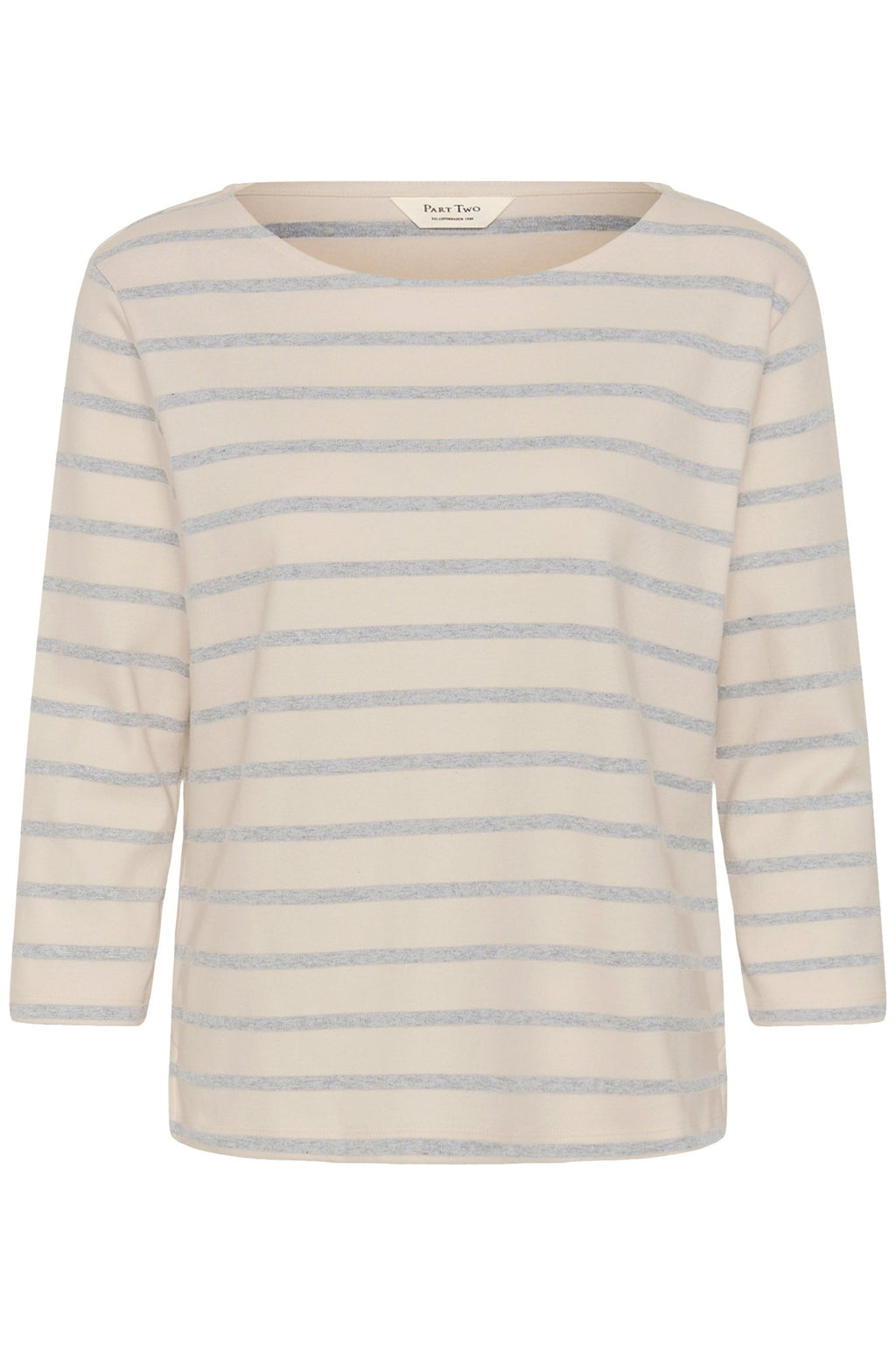 picture of Part Two Nela T-Shirt - Eggnog/Grey Stripe - Number Two - womens - fashion - clothing - Part Two 6