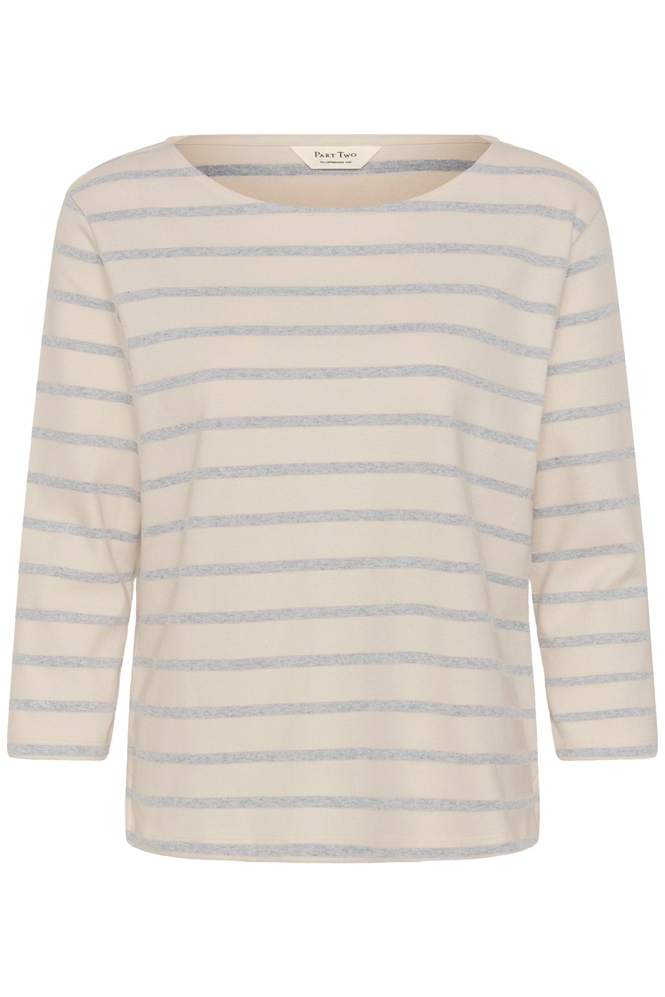 picture of Part Two Nela T-Shirt - Eggnog/Grey Stripe - Number Two - womens - fashion - clothing - Part Two 6