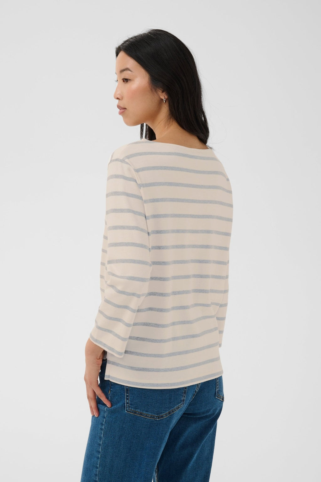 picture of Part Two Nela T-Shirt - Eggnog/Grey Stripe - Number Two - womens - fashion - clothing - Part Two 4