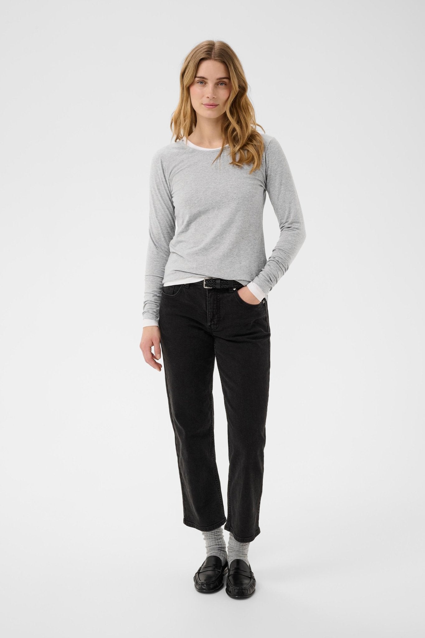 picture of Part Two Nemajas T-Shirt - Grey Melange - Number Two - womens - fashion - clothing - Part Two 4