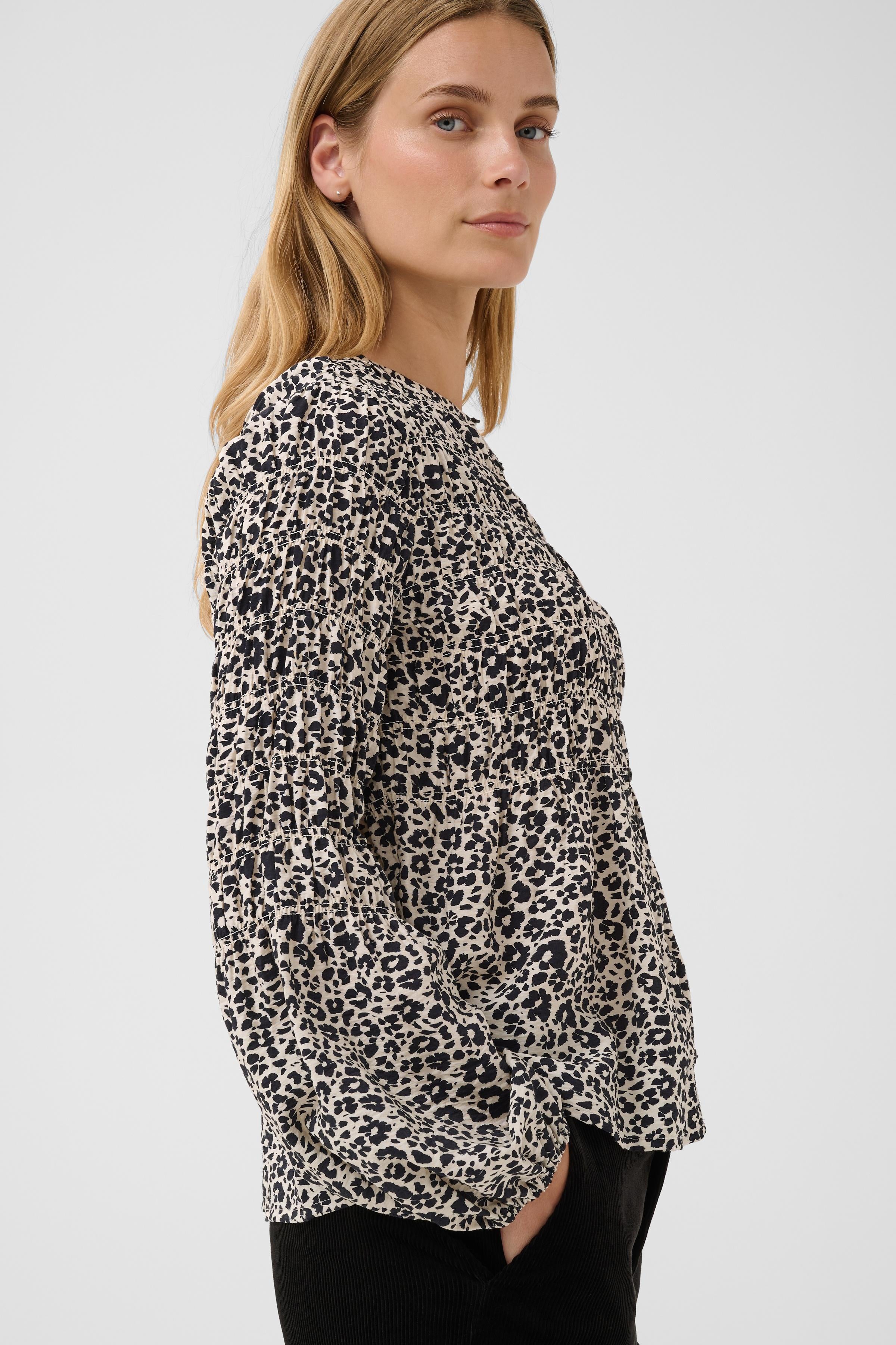 Part Two Siffe Shirt - Dark Navy Flower Spots