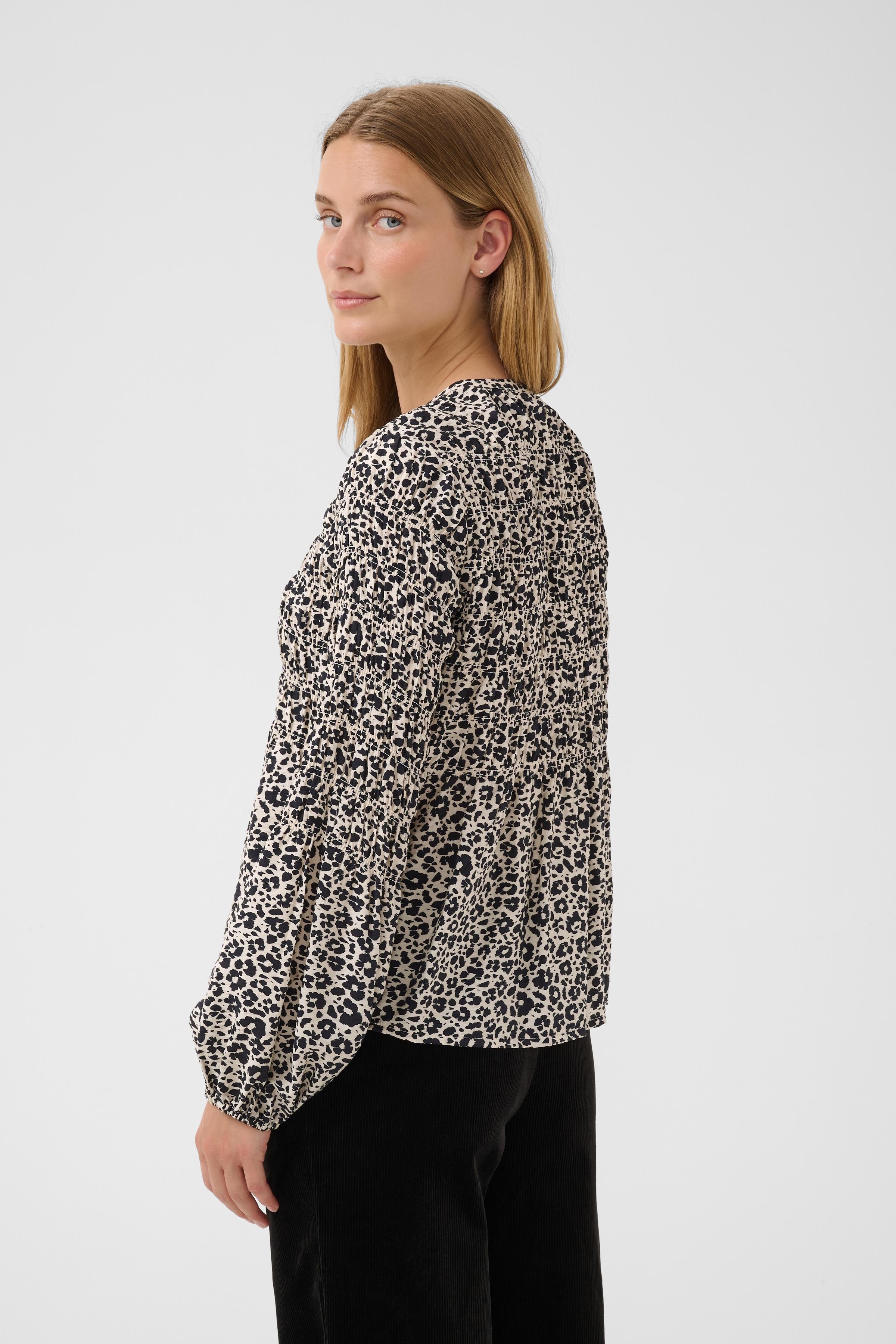 Part Two Siffe Shirt - Dark Navy Flower Spots