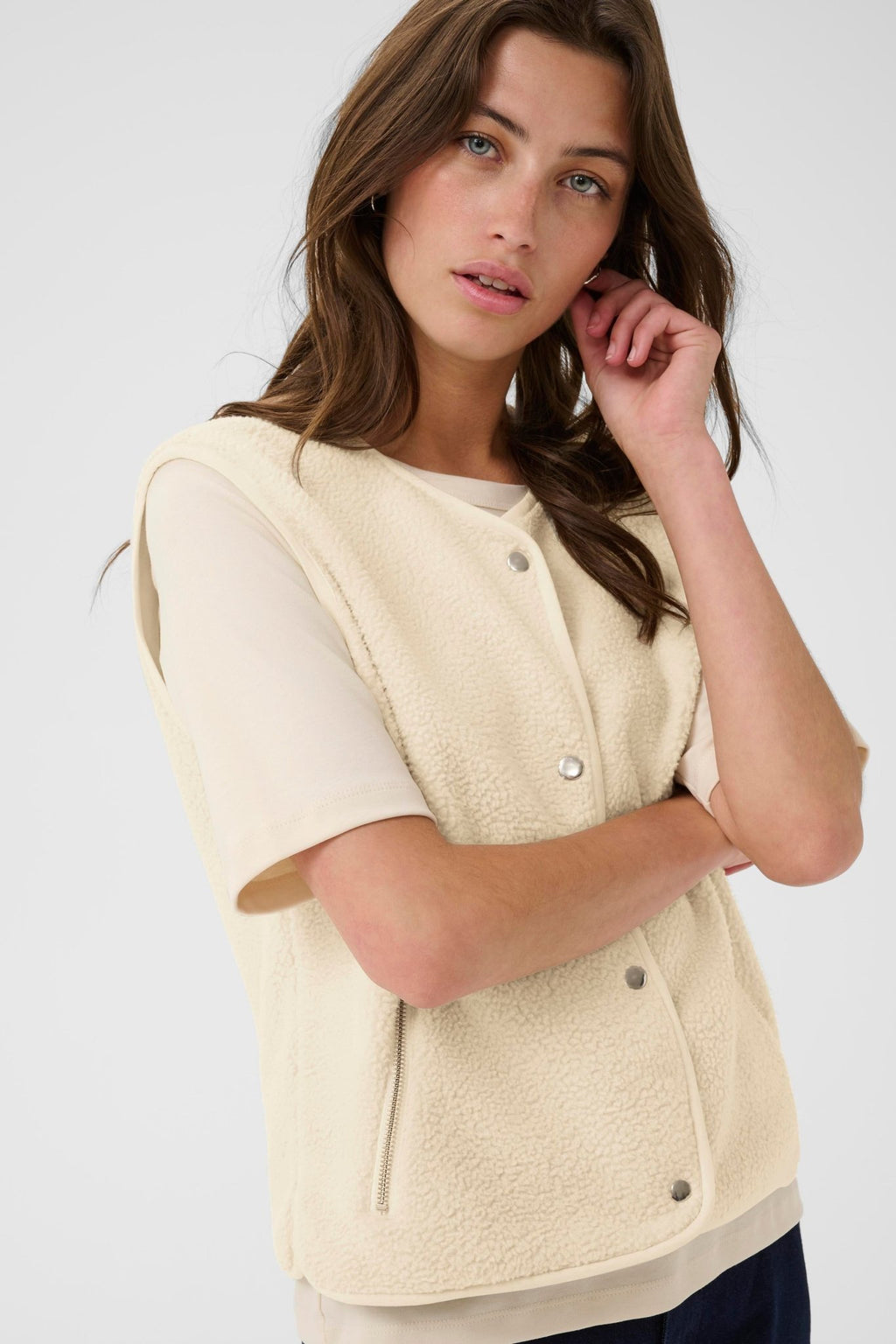 picture of Part Two Signy Waistcoat - Oatmeal - Number Two - womens - fashion - clothing - Part Two 2