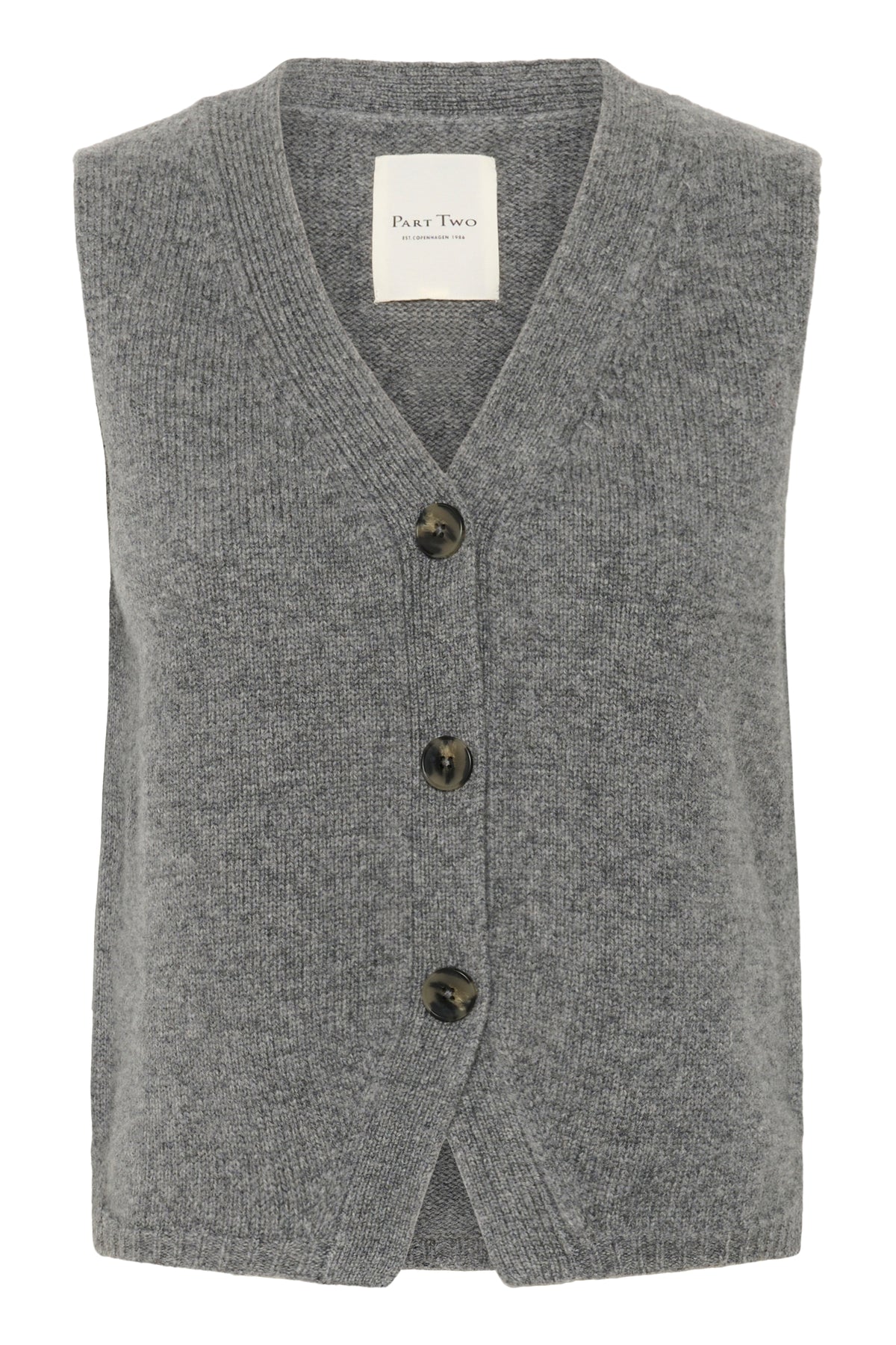 Part Two Sylva Waistcoat  - Medium Grey Melange