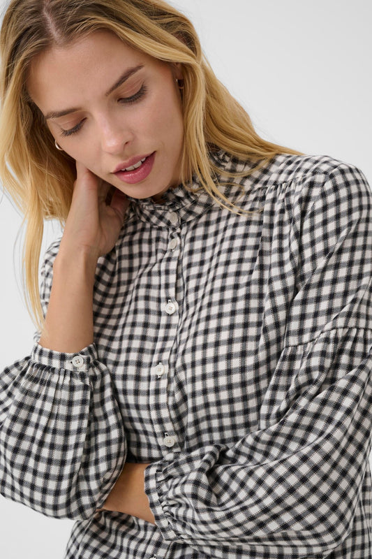 picture of Part Two Samilla Shirt - Dark Navy Mini Check - Number Two - womens - fashion - clothing - Part Two 1